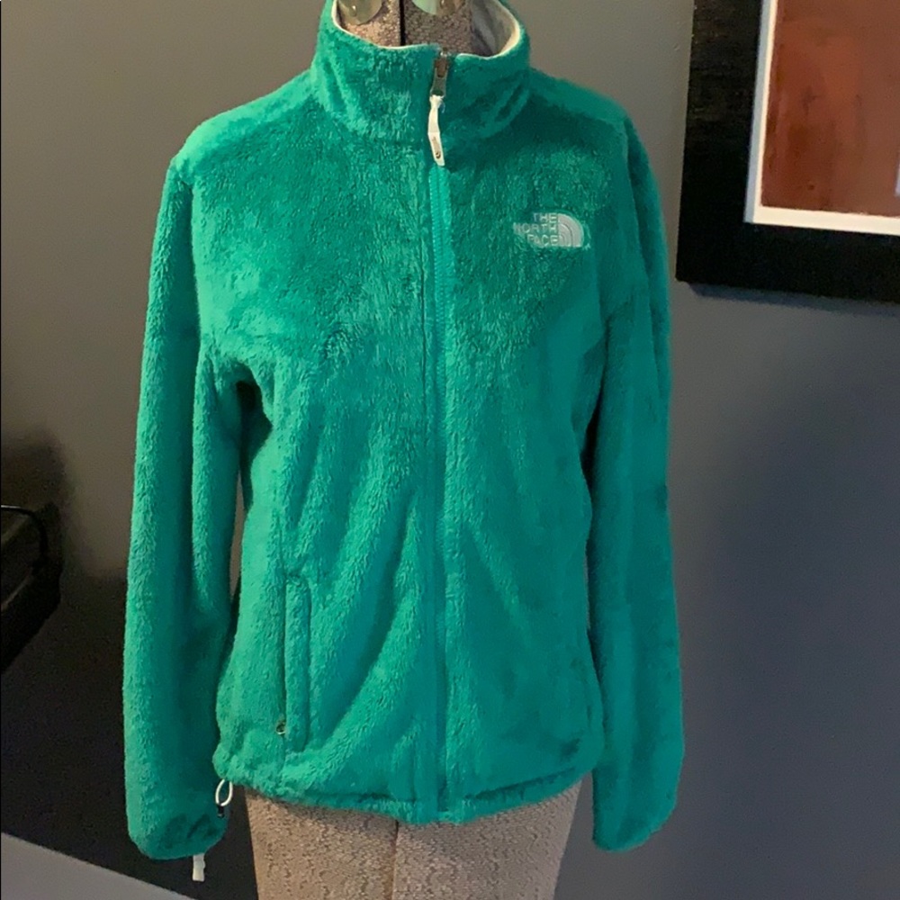 North Face light emerald zip fleece, small